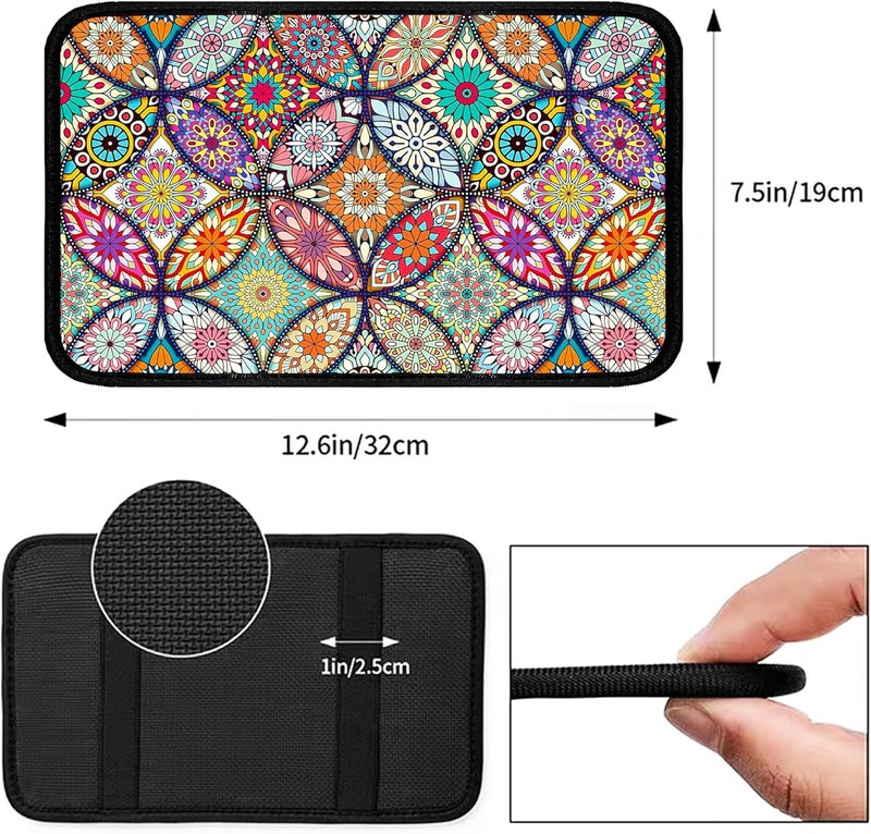 Mokiwala Geometric Mandala Universal Armrest Cover Pad, Car Center Console Cushion Pad, Protect from Pet Claws, Dirt, and Sticky Fingers, Comfortable Car Decor Accessories Fit for Most Cars, Vehicles, SUVs - Image 4